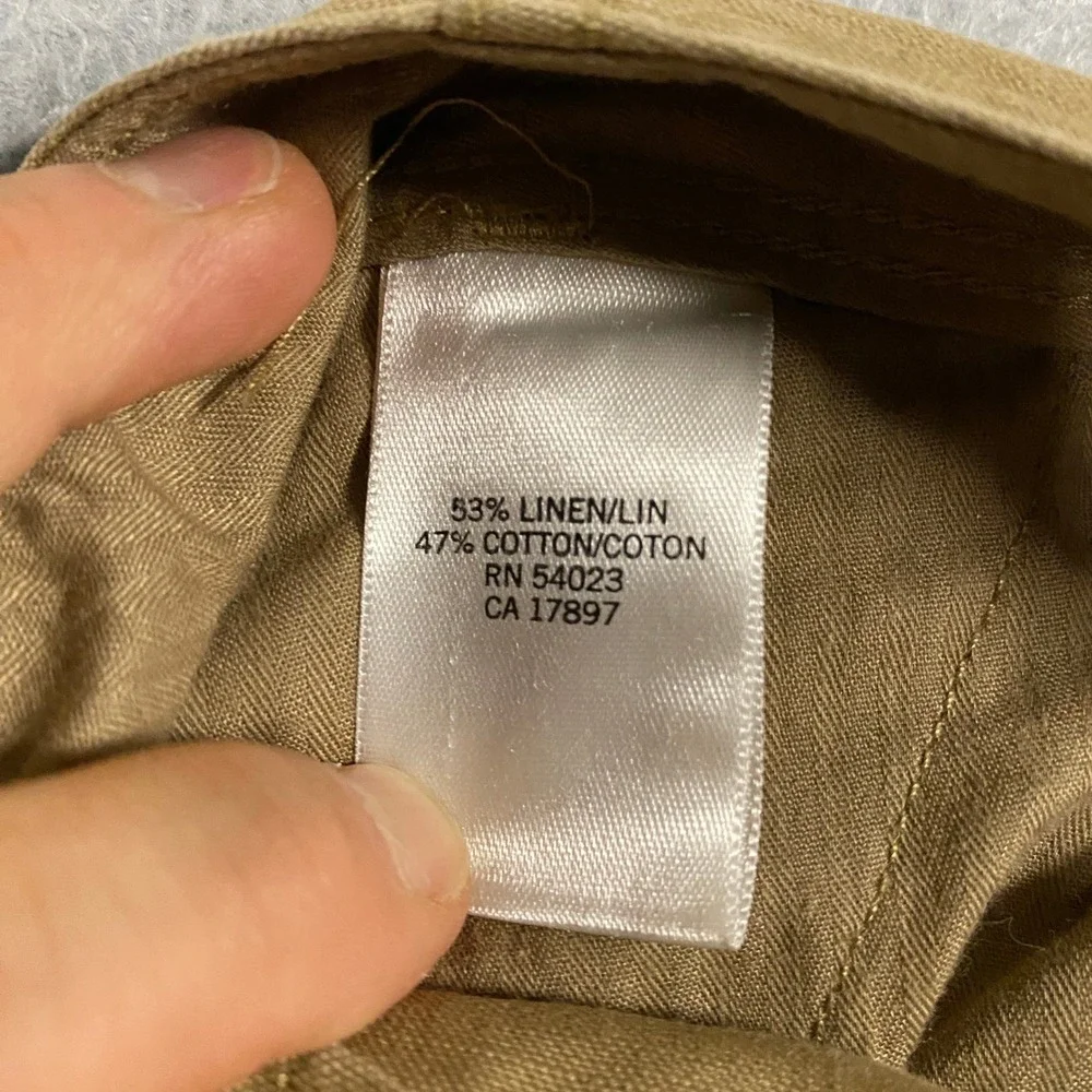 Banana Republic Linen Blend Pants Mens 33x34 Tan Chino Beach Casual